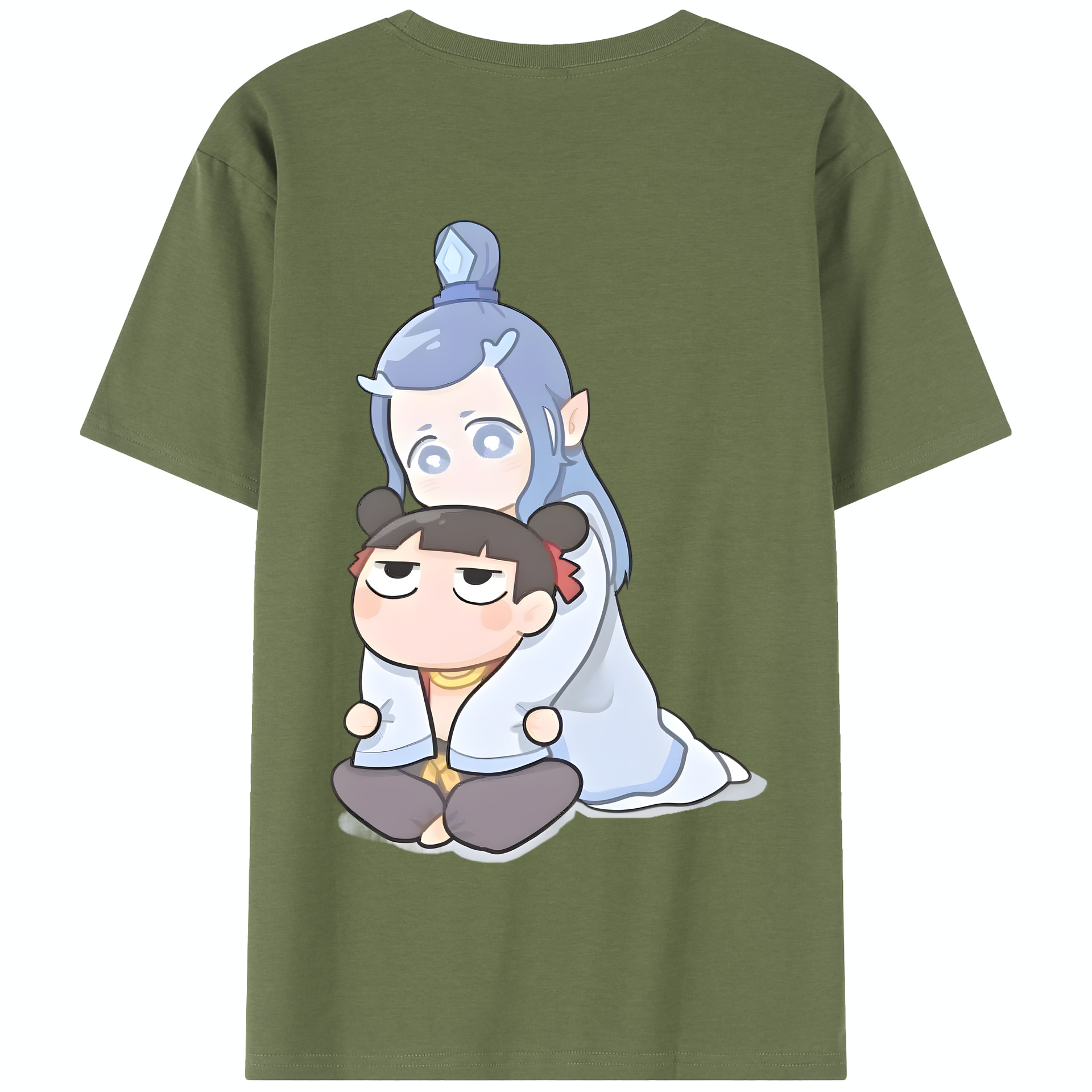 （画像用） Ne Zha 2 ナタ 魔童の大暴れ 綿100％半袖Tシャツ（背面プリント）